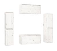 6x Solid Wood Pine TV Cabinets Wall Mounted Shelf Stand Multi Colours vidaXL