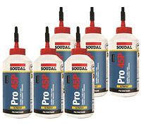 6x Soudal Wood Pro 45P PU Waterproof Polyurethane Glue D4 750 ml