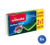 6X Sponge + Ultra Fresh Fiber 2+1 Pieces Vileda