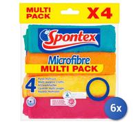 6X Spontex Microfiber Cloths 4 Pieces Multipurpose