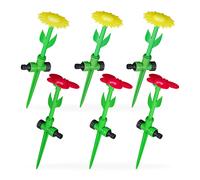 6x Sprinkler Heads Garden Water Irrigation Outdoor Plastic Flowers Ground Screw