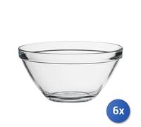 6X Stackable Glass Cups Pompeii 17 Cm Bormioli Rocco