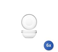 6X Stackable Transparent Tempered Glass Cups 7 Cm