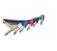 6x Stagg Guitar Patch Leads 6.35mm Mono Jack Multi-Coloured 8cm 10cm 15cm 30cm