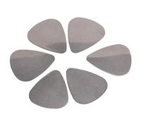 6x Stainless Steel Guitar Picks - Silver