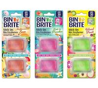 6x Stick-On Bin Fresheners - Odour Eliminator & Deodoriser - Mediterranean Sun, Paradise Island & Fruit Scent - Long-Lasting Air Freshener for Bins - Exclusive AG Total Health Bundle