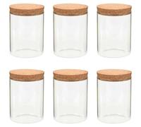 6x Storage Glass Jars with Cork Lid Container Office Home Multi Volumns vidaXL