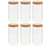 6x Storage Glass Jars with Cork Lid Container Office Home Multi Volumns vidaXL