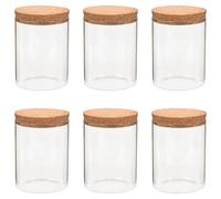 6x Storage Glass Jars with Cork Lid Container Office Home Multi Volumns vidaXL