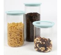 6X Storage Jar 700 Ml Round With Silicone Lid Glass Container Storage Jar