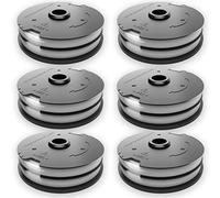 6x string spool, replacement spool, suitable for Parkside lawn trimmer, PRT 550 A1 - LIDL IAN 311404, PRT 550 A2, PRT 550 A3, PRT 550 A5, PRTA 20-Li B2, PRTA 20-Li C3