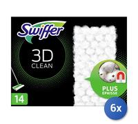6x Swiffer Floor Cleaning Dusters Cloths, 14-Piece 3D Clean, White