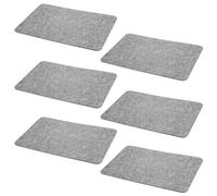6x Table Mats Felt Light Gray 44x30 cm Placemat Premium Quality Felt Coasters