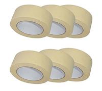 6X TAHA Quality Masking Tape 50mm X 50m Indoor/Outdoor General Purpose Decorating