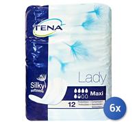 6X Tena Maxi Absorbent Pads 12 Pcs