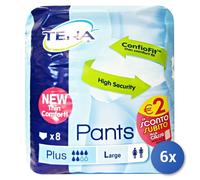 6X Tena Pants Plus Underwear For Incontinence Unisex 8 Pcs