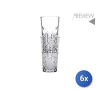 6X Timeless Long Drink Glasses In Cut Transparent Glass 36 Cl