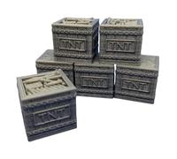 6x TNT Dynamite Crates Boxes | 28mm 1/56 Scale Miniature | RPG Tabletop Figure Landscape Modelling Wargaming Fantasy Diorama Wargames Model Scenery Terrain Scatter Roleplaying 3d Printed Paintable
