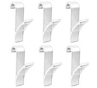 WENKO 8197500 Towel Hooks for radiators Transparent - set of 6, Polystyrene, 2.5 x 10.5 x 7 cm, Transparent