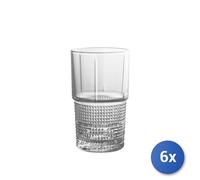 6X Transparent Glass Cups Novecento For Drink Cl40.5