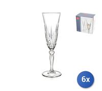 6x Transparent Glass Flute Cups Rcr Melodia Cl16