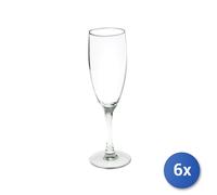 6X Transparent Glass Princess Flutes 15