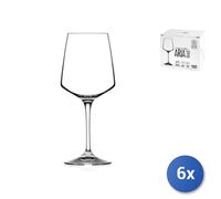 6x Transparent Glass Wine Glass Aria By Rcr CL38