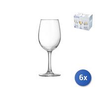 6X Transparent Glass Wine Goblets 36Cl