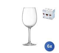 6X Transparent Glass Wine Goblets 36Cl