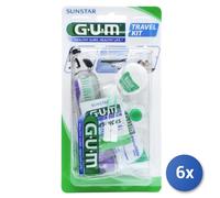 6x Travel Gum Set Toothbrush+Toothpaste+Floss Interdental+Brush