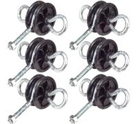 6x Two 2 way Round Electric Fence Gate Anchor Handle Insulator Hook bolt on