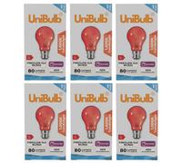 6X Unibulb B22 Gls 40W 1000K Fireglow Red Light Bulb - Pack Of 1