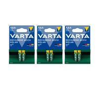 6x Varta Recharge Accu Solar AAA NiMH 550mAh 1.2V Batteries for Solar Lights
