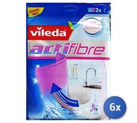 6x Vileda 148312 Cloth For Cleaning Microfiber, Polyvinyl Acetate (Pva) Blue