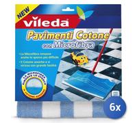 6X Vileda Cotton Floor Cloths With Microfiber 50X50Cm 1Pc