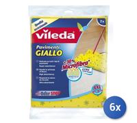 6x Vileda Microforated Yellow Floor Cloth 30% Microfiber 50X60Cm 2 Pcs