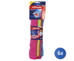 6X Vileda Style Cloth 100% Microfiber 36X38Cm 4Pz