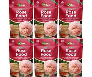 6x Vitax Organic Rose Plant Feed Food Strong Growth Healthy Fertiliser - 900g