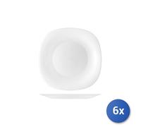 6X White Opal Glass Plates Parma Fruit 20Cm