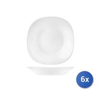 6X White Opal Glass Plates Parma Table Base Cm23