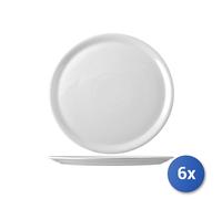 6X White Porcelain Pizza Plate Napoli 13 Inches