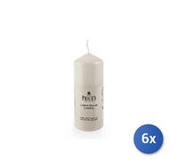 6X White Wax Stubs 6X15 Cm