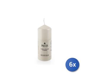 6X White Wax Stubs 6X15 Cm