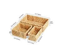 6X Wicker Baskets for Organizing 3Pack, Large and Small Wicker Storage Baskets Set, Hand Woven Baskets for Storage