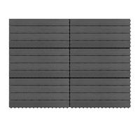 vidaXL 6x WPC Tiles Grey Decking Pool Interlocking Floor Bathrooms Pool Spa