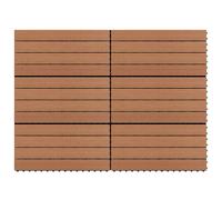 6x WPC Tiles Decking Pool Interlocking Bathrooms Pool Spa Grey/Brown vidaXL