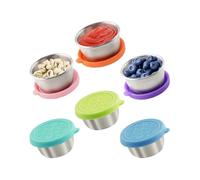 6x1.6 Oz Salad Dressing Containers with Lids, Small Leakproof Reusable Stainless Steel Salad Dressing Container