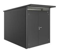 6x10 Biohort AvantGarde A3 Metal Shed - Double Door - Metallic Dark Grey