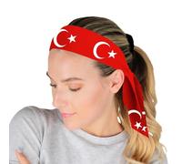 6x105cm Sports Headbands - Turkey Flag Band, Athletic Sweat Wrap | Adjustable Running Tie Headband, Lightweight Football Yoga Tennis Sweatband, National Flag Hair Wrap Convenient For Being Carried