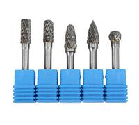 6x10mm Double Cut Tungsten Carbide Rotary Burr File Set, Carbide Burr Set for Machining, Aviation, Automotive, Shipbuilding & Engraving with Heat - Treated Hardness (ACDFG)